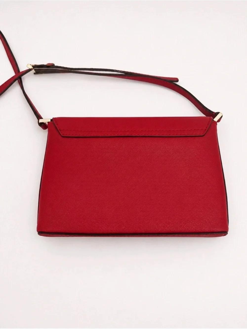 Kate Spade Newbury Lane Sally Red Saffiano Leather Crossbody Bag Gold EUC